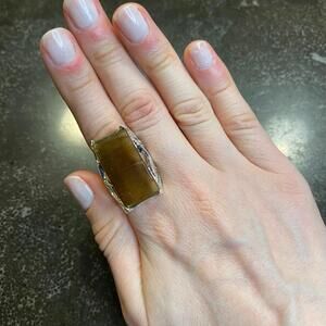 Smoky Quartz Oversized Ring Size 9.5